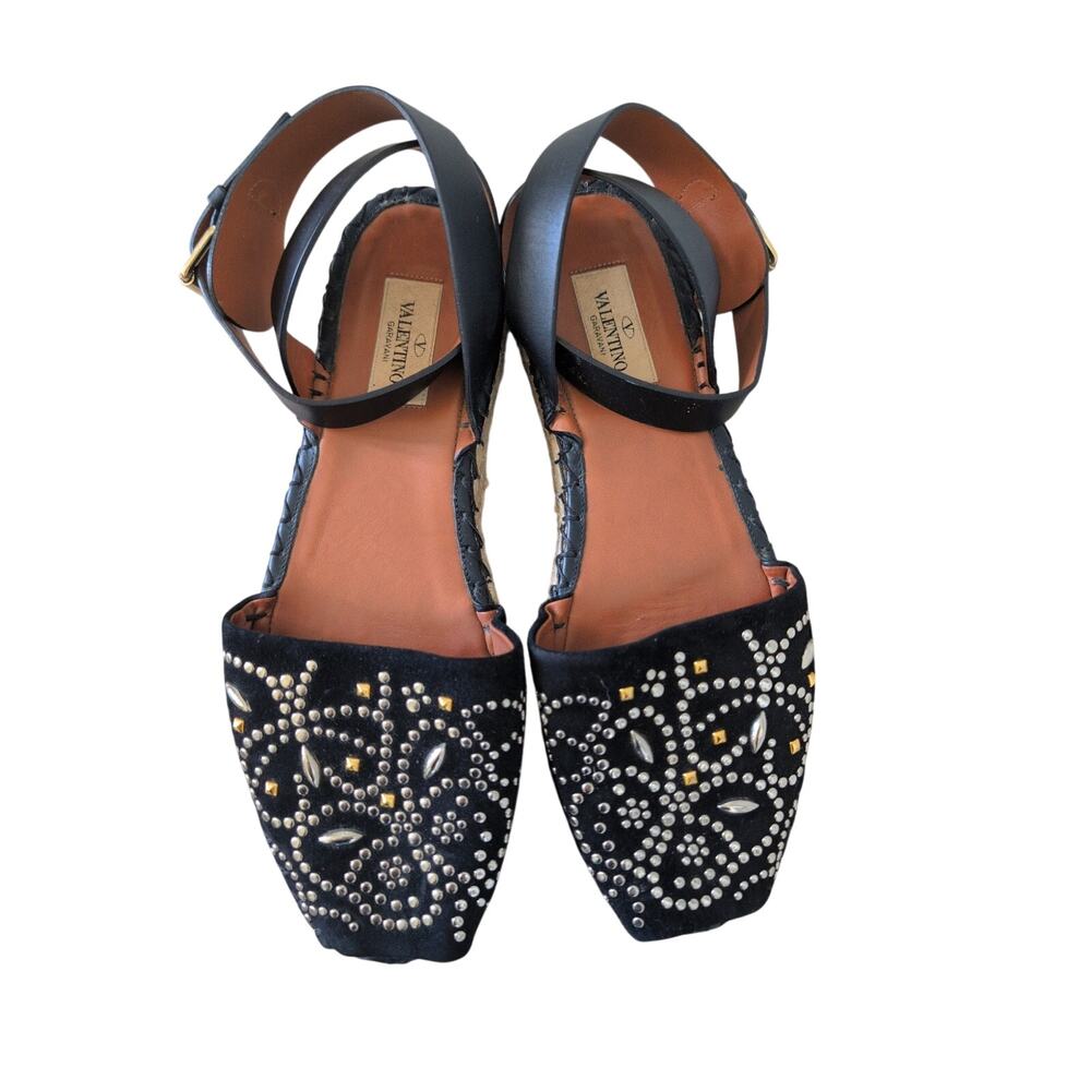 Valentino Garavani Studded Butterfly Suede Espadrilles size EU 39